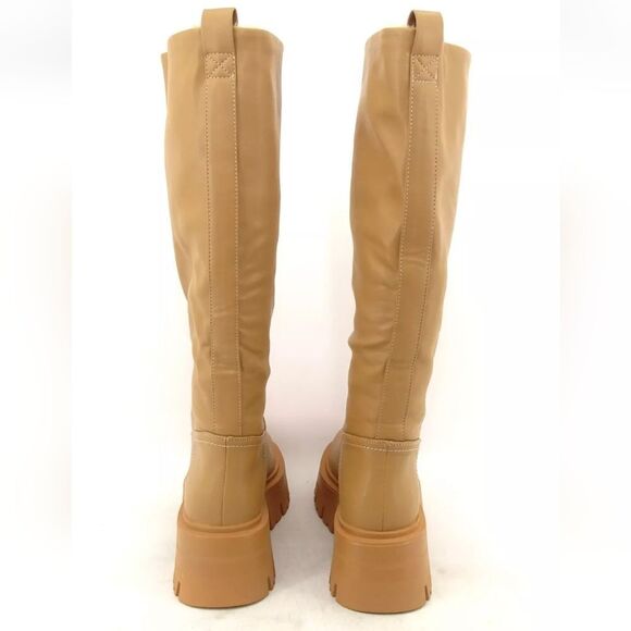 Call it spring NWT Maddi tall knee high camel color boots size 8.5 vegan leather - Picture 6 of 13